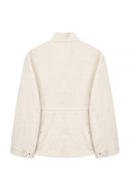 Veste Pocket Detail Drawstring - Beige Chiné