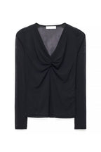 Top in mesh con dettaglio twist - Nero
