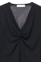 Top in mesh con dettaglio twist - Nero