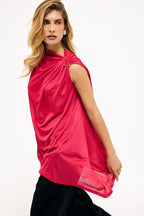 Top oversize con fibbia - Rosso