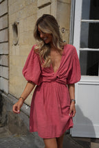 Enola Short Dress - Terracotta