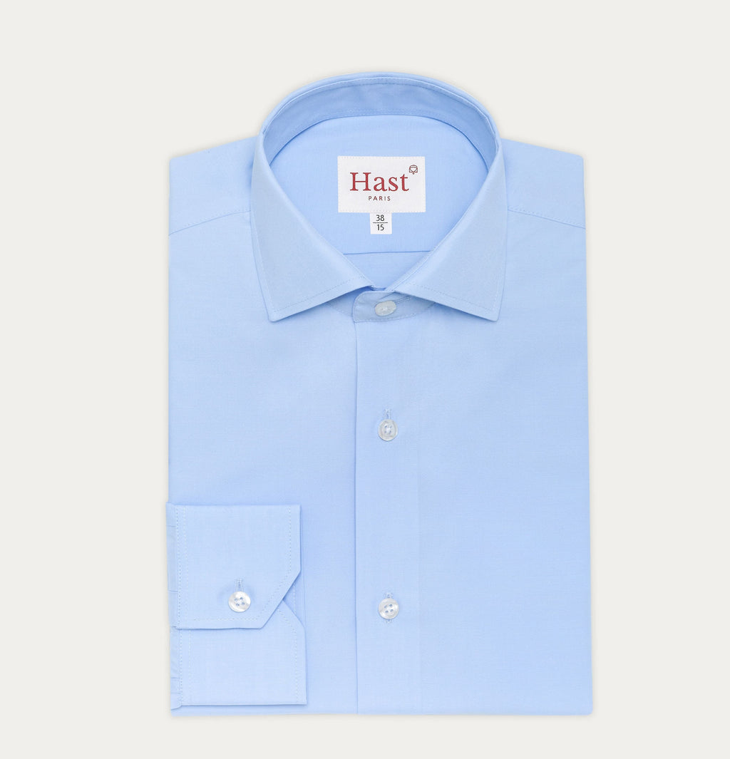 Chemise En Popeline Double Retors Bleue
