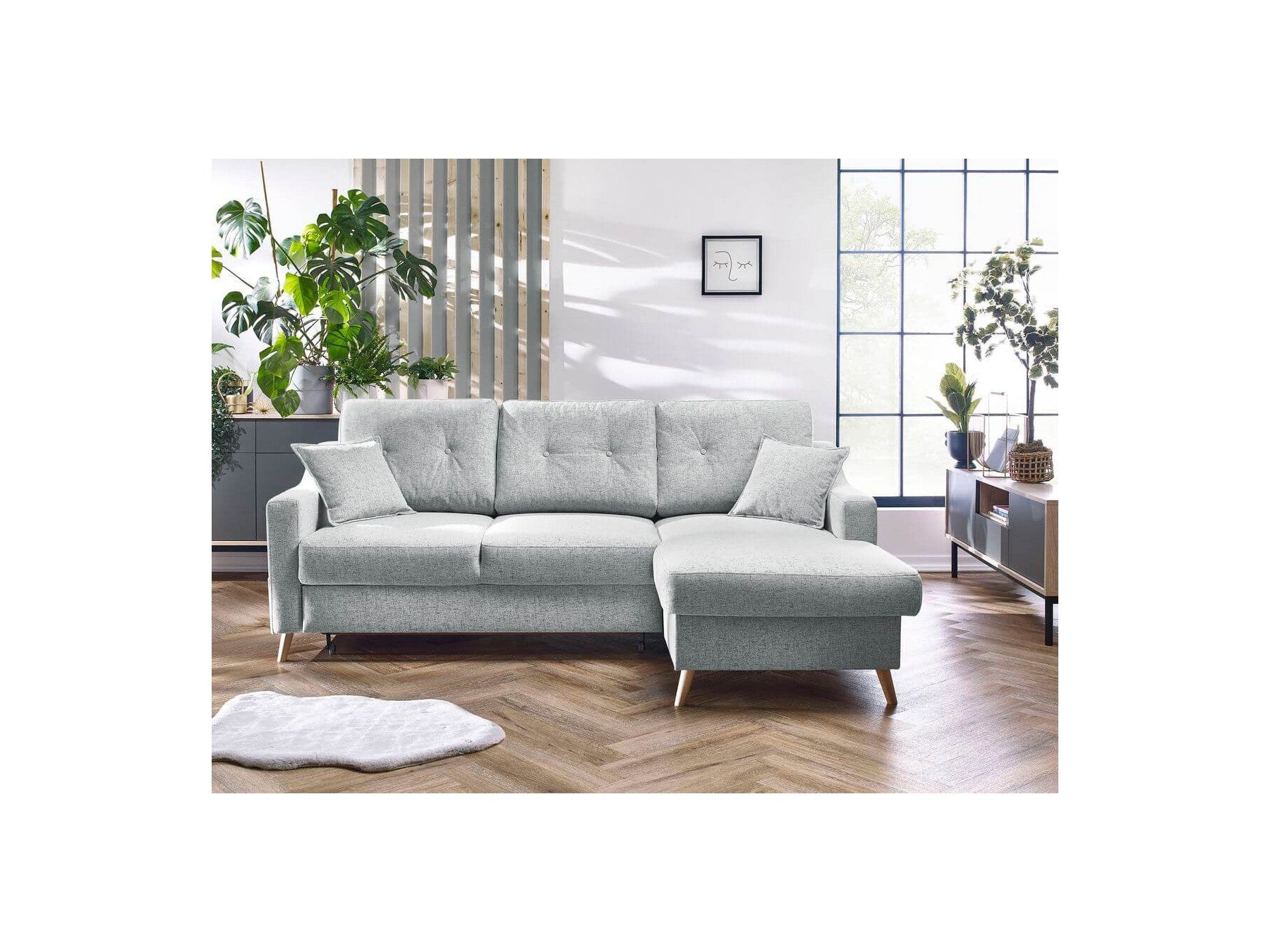 Corner Sofa Bed with Storage Sweden - Right-Hand Corner