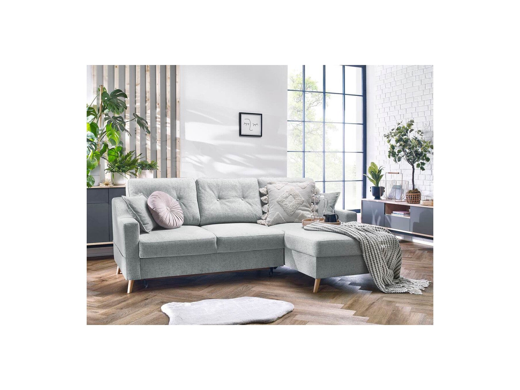 Corner Sofa Bed with Storage Sweden - Right-Hand Corner