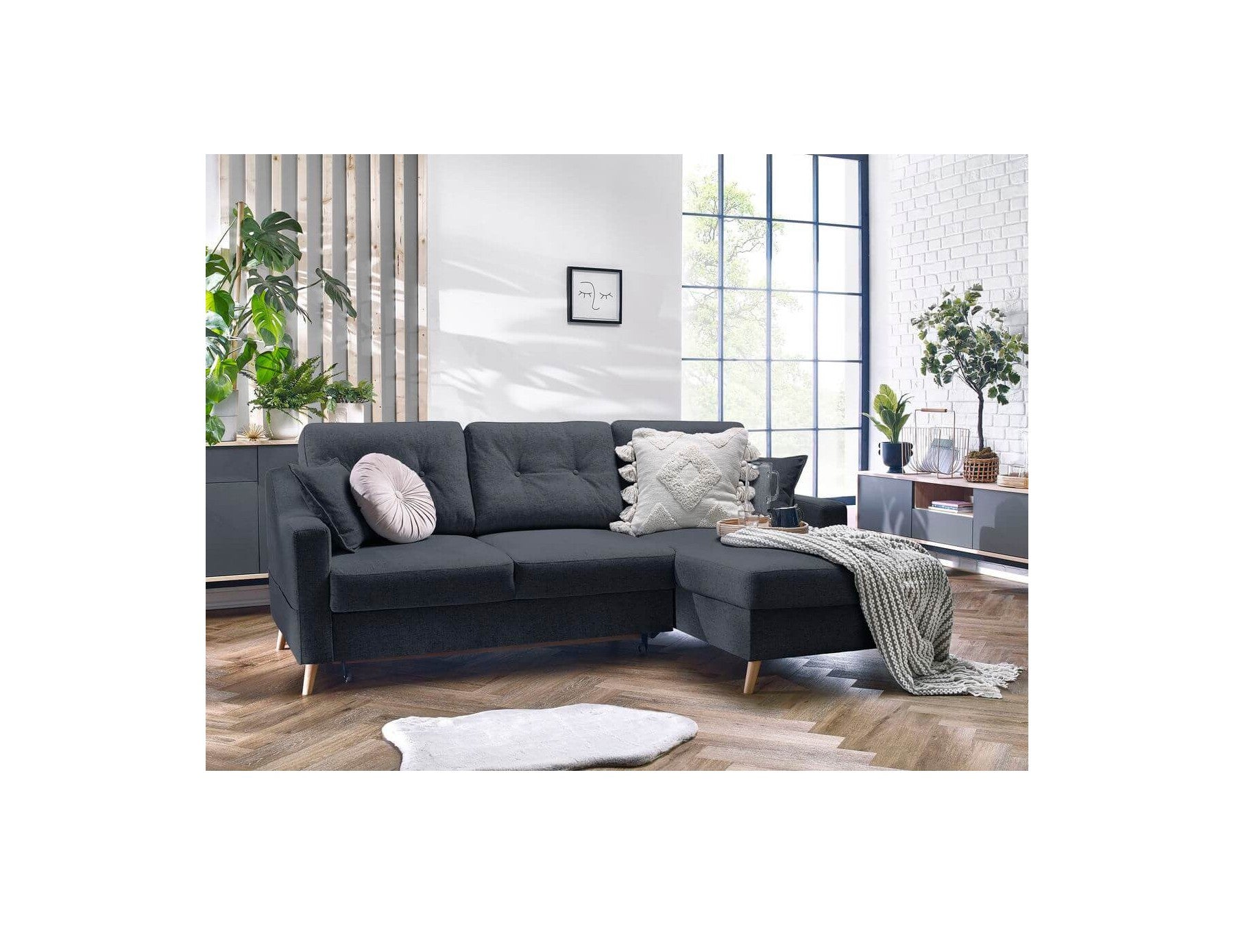Corner Sofa Bed with Storage Sweden - Right-Hand Corner