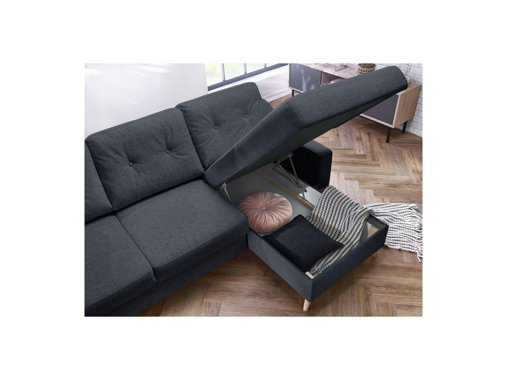 Corner Sofa Bed with Storage Sweden - Right-Hand Corner