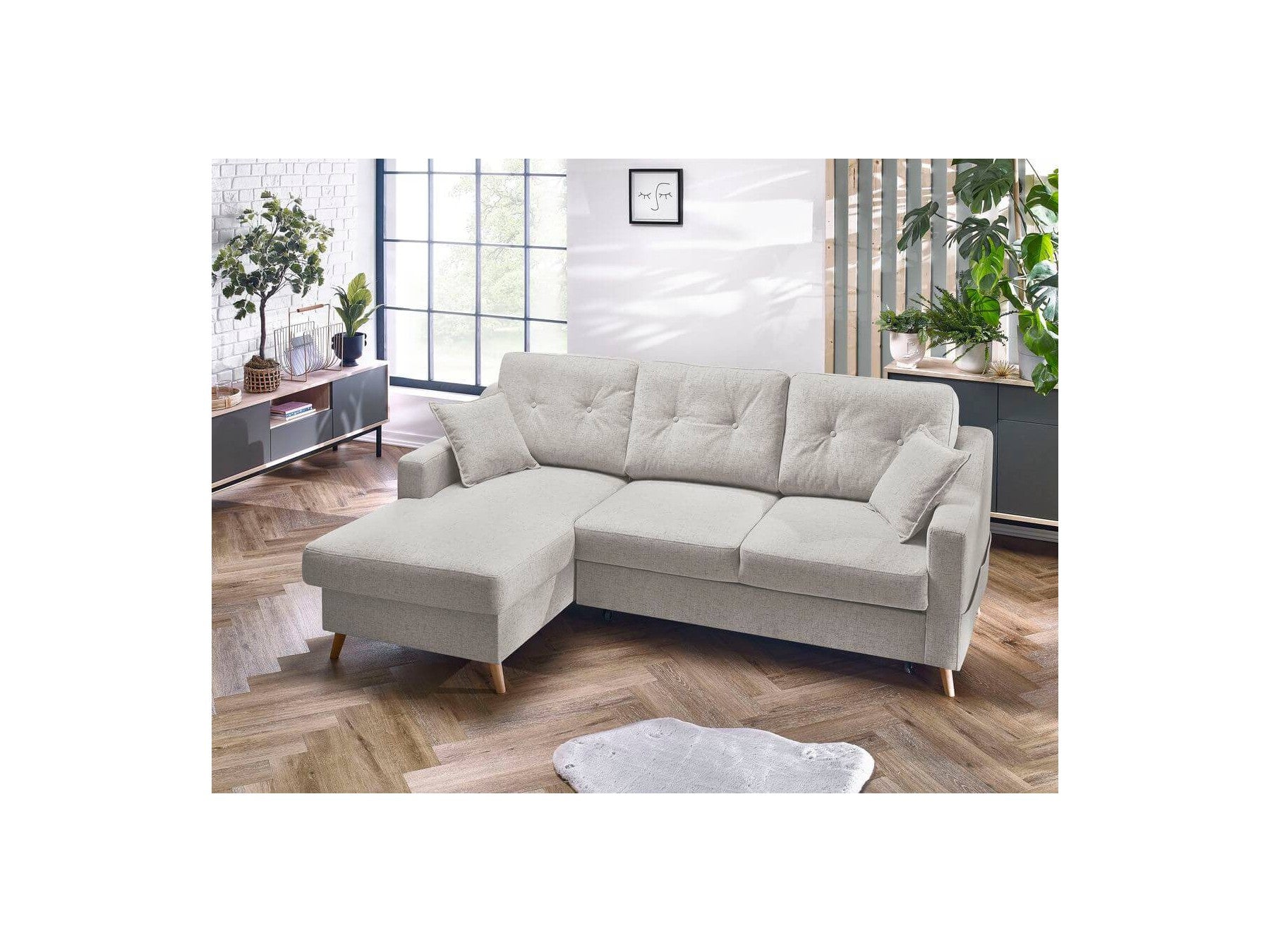 Sofá esquinero convertible con arcón Sweden - Esquina izquierda