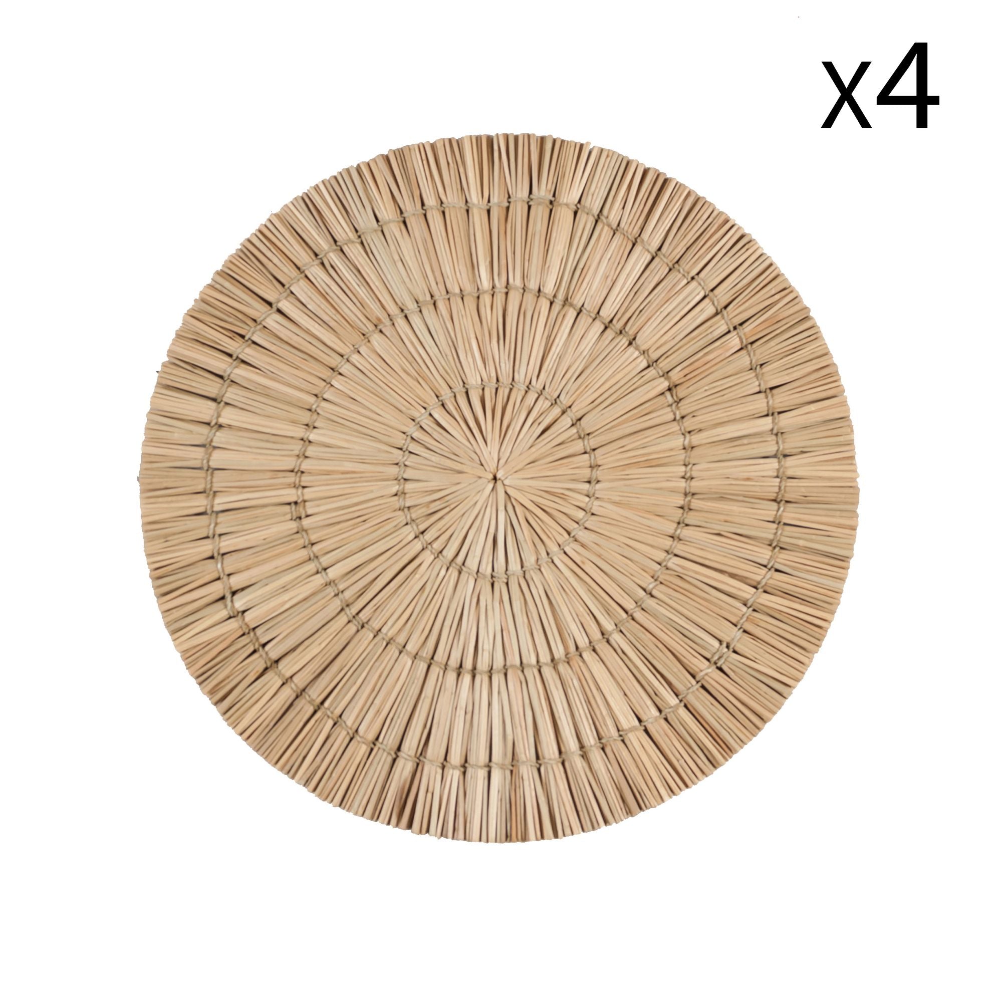 Paros - Lot De 4 Sets De Table - Rotin - Naturel