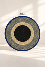 Luna - Set De Table Rond - Jonc De Mer - Bleu