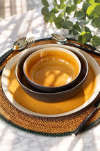 Luna - Set De Table Rond - Jonc De Mer - Terracotta