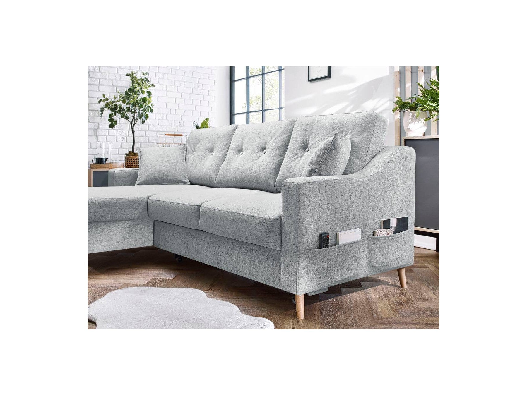Sofá esquinero convertible con arcón Sweden - Esquina izquierda