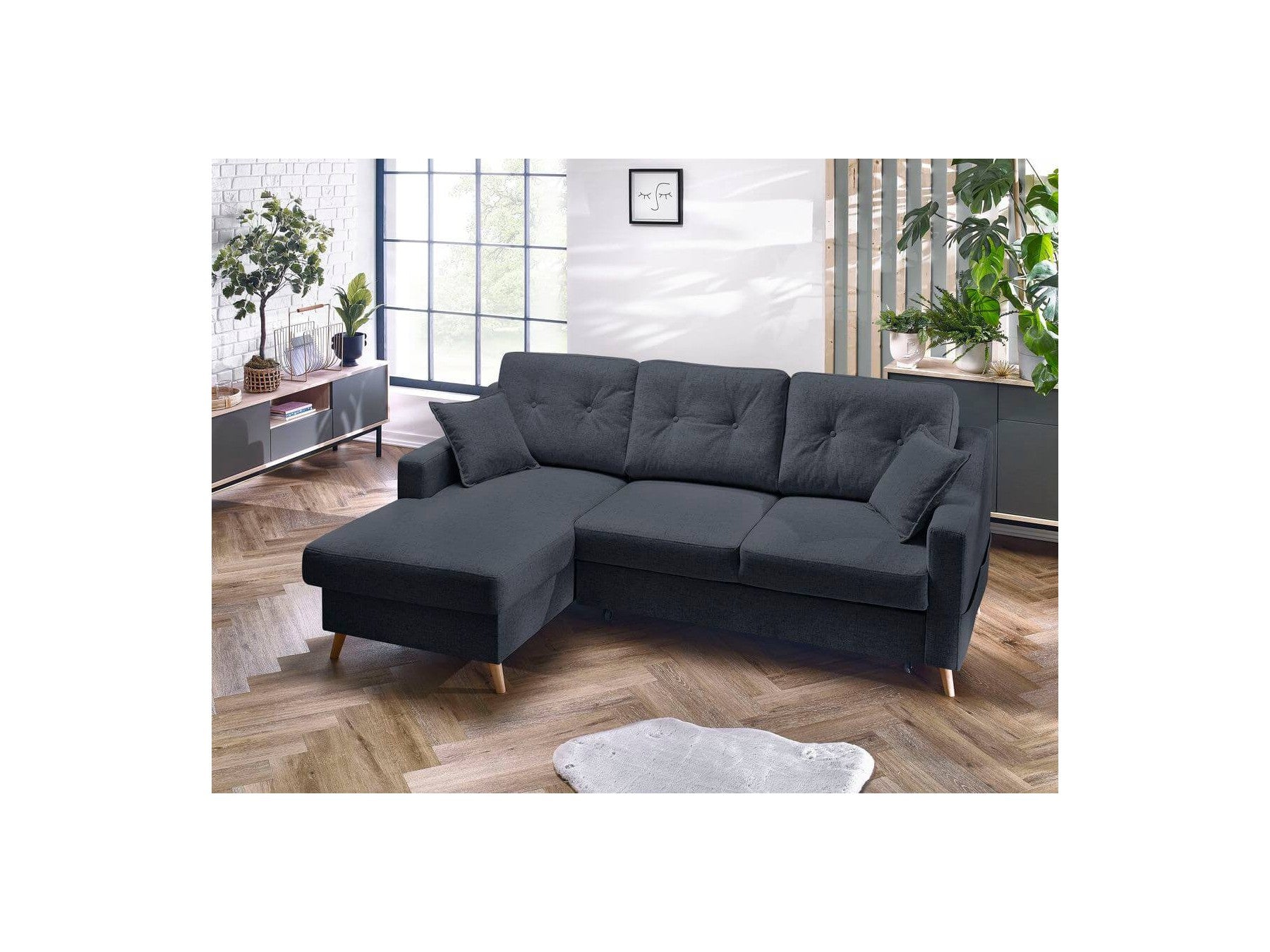 Sofá esquinero convertible con arcón Sweden - Esquina izquierda