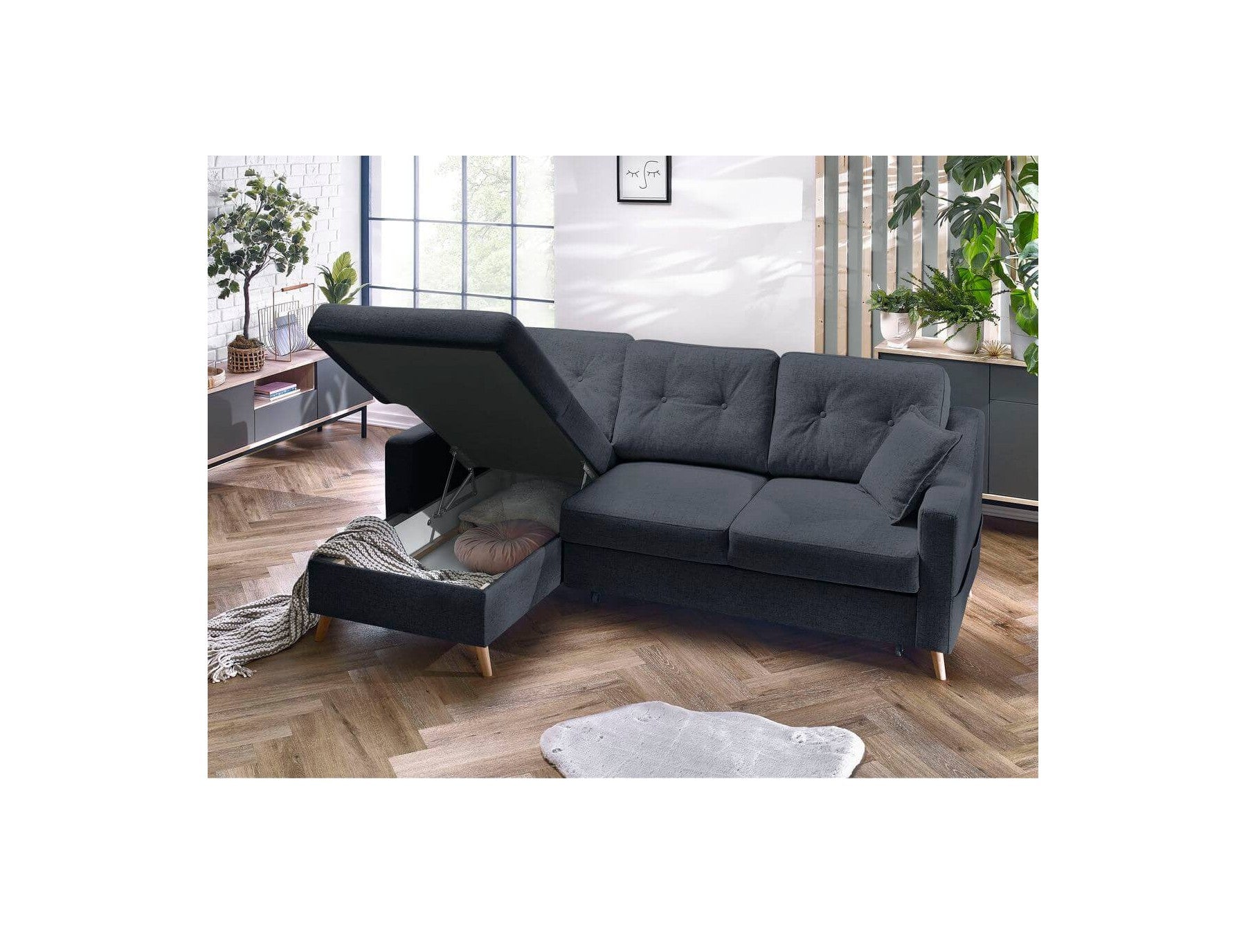 Sofá esquinero convertible con arcón Sweden - Esquina izquierda