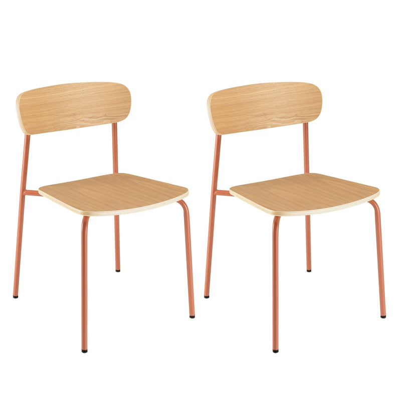 Tom - Set of 2 Chairs - Terracotta