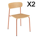 Tom - Set of 2 Chairs - Terracotta