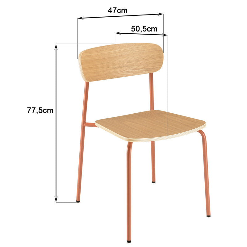 Tom - Set of 2 Chairs - Terracotta