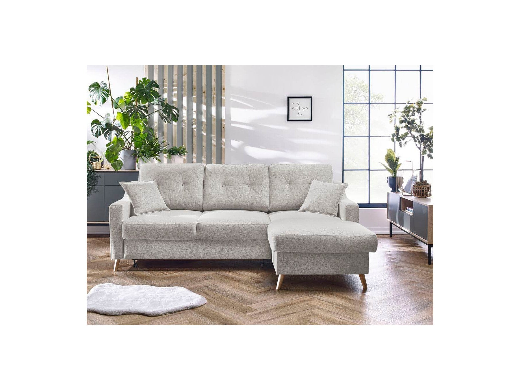 Corner Sofa Bed with Storage Sweden - Right-Hand Corner