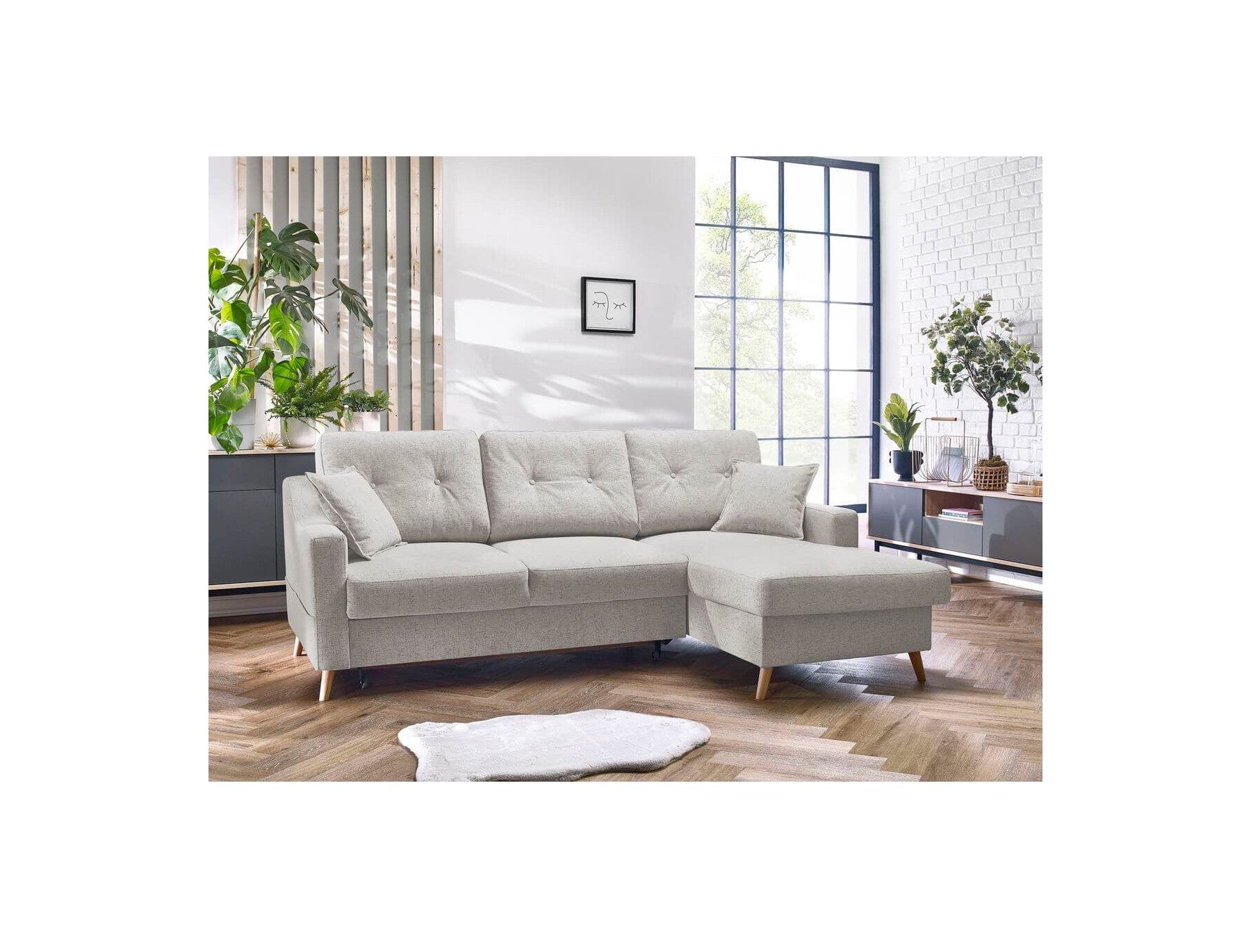 Corner Sofa Bed with Storage Sweden - Right-Hand Corner