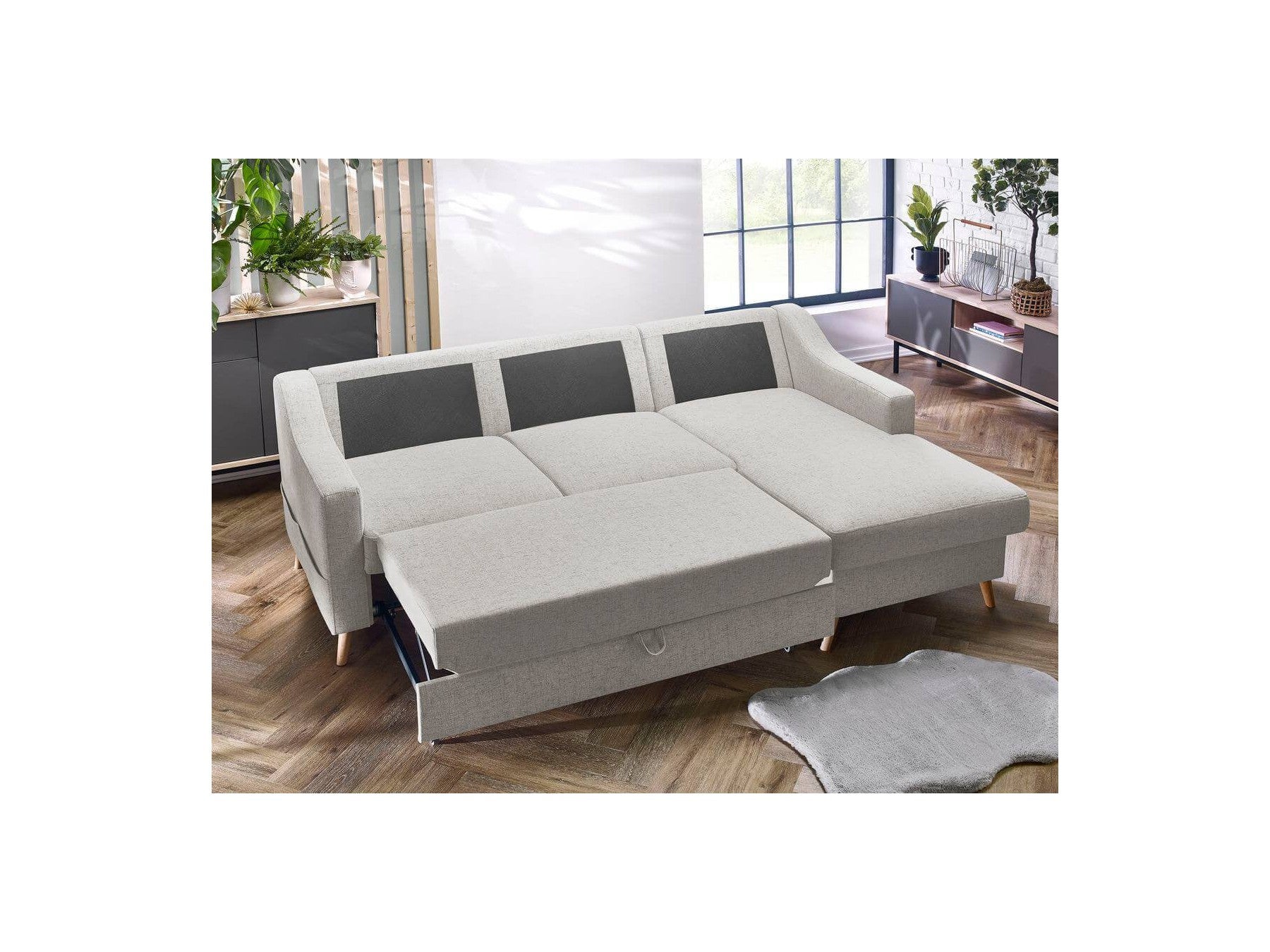Corner Sofa Bed with Storage Sweden - Right-Hand Corner