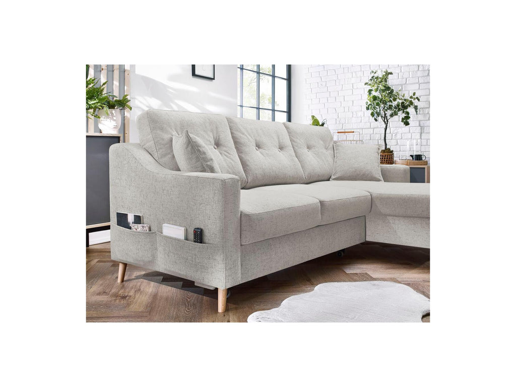 Corner Sofa Bed with Storage Sweden - Right-Hand Corner