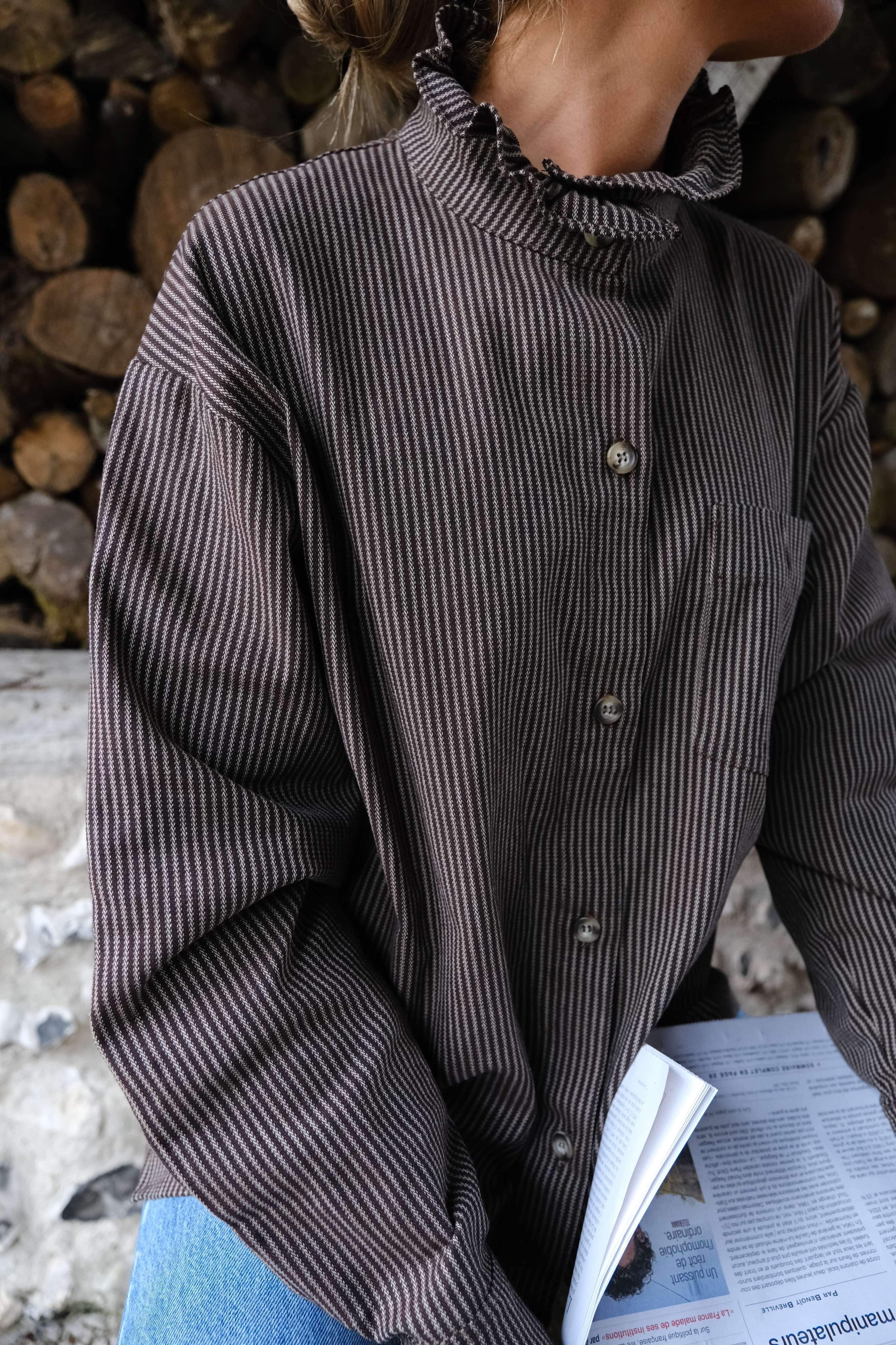 Lou Brown Stripe Overshirt