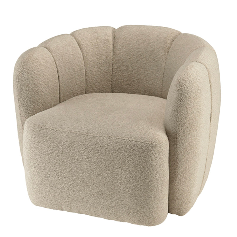 Agathe - Fauteuil - Beige/Marron Foncé