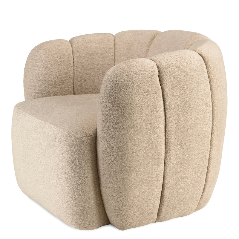 Agathe - Fauteuil - Beige/Marron Foncé