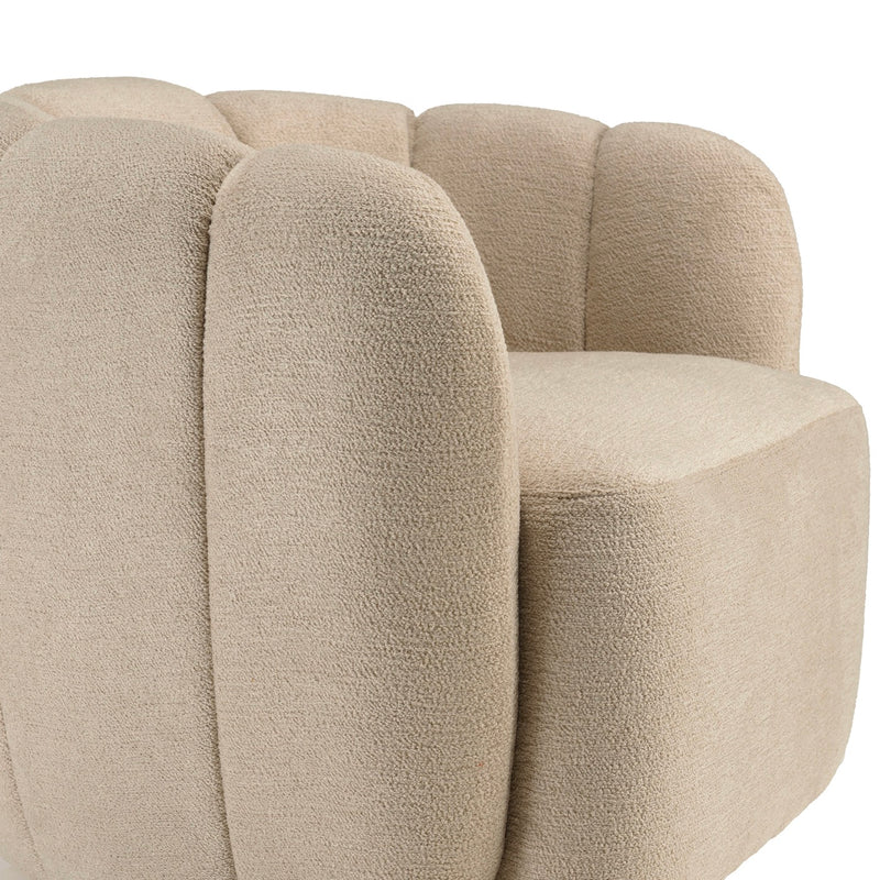 Agathe - Fauteuil - Beige/Marron Foncé