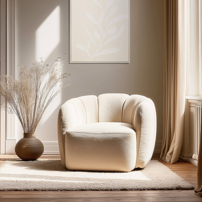 Agathe - Fauteuil - Beige/Marron Foncé