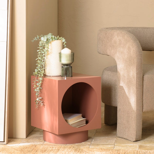 Agathe - Sofa Side Table & Pedestal Table - Terracotta