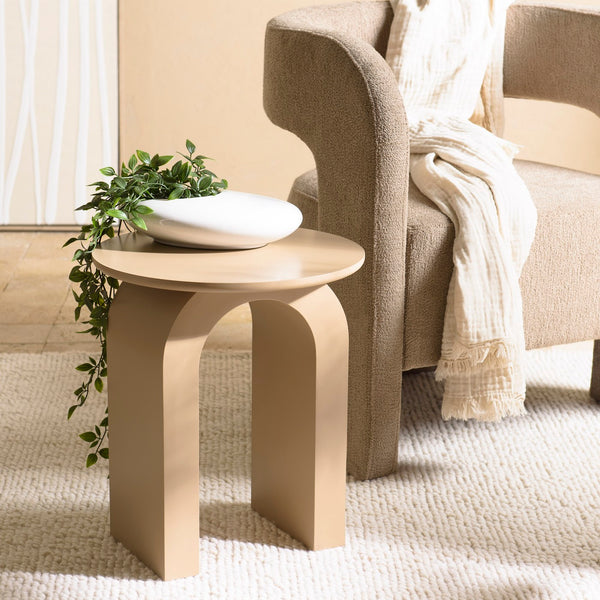 Agathe - Side Table & Pedestal Table - Taupe