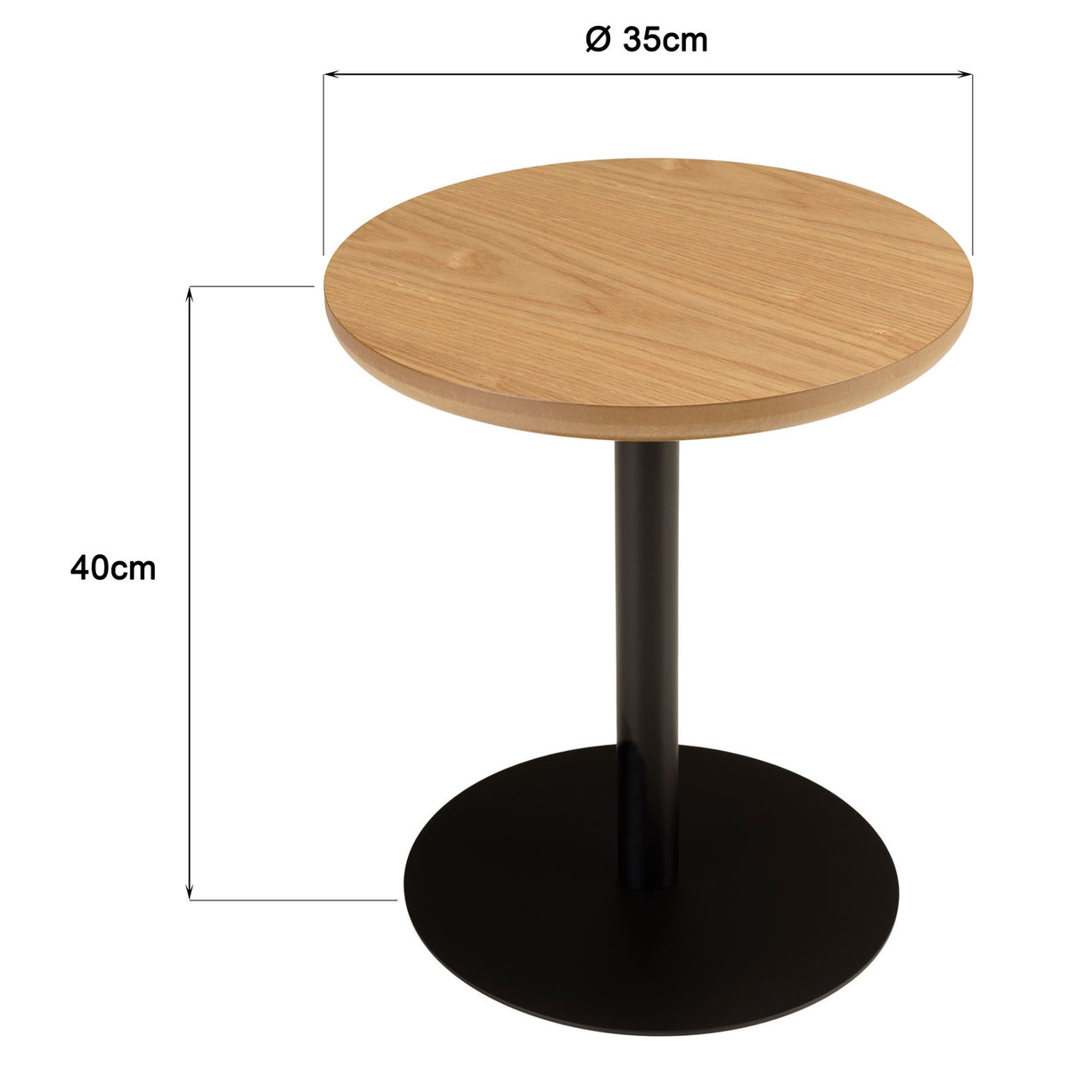 Agathe - Side Table & Pedestal Table - Light Wood/Black