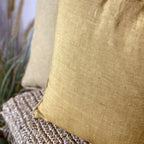 Nyl - Coussin Carré - Lin - Jaune Moutarde