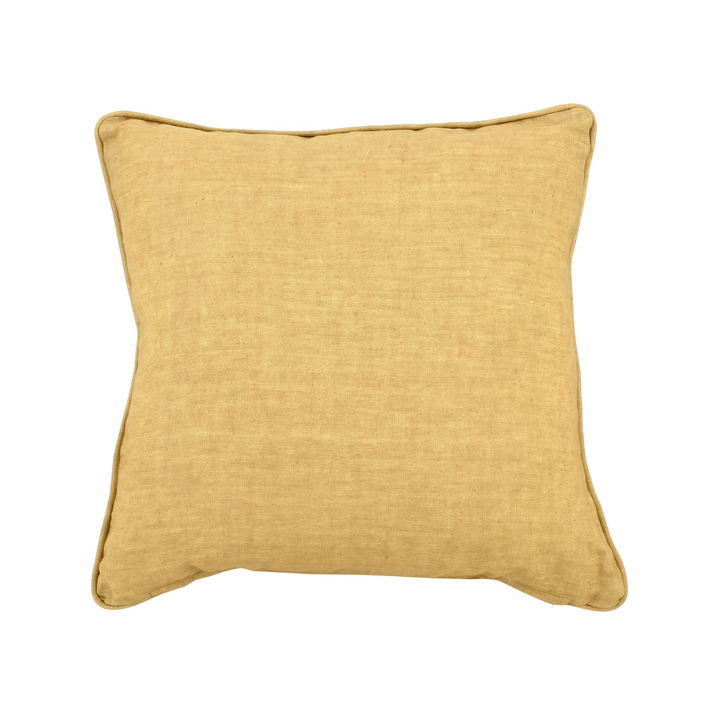 Nyl - Coussin Carré - Lin - Jaune Moutarde