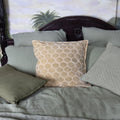 Cojín de terciopelo estampado Dori - Beige