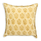 Cojín de terciopelo estampado Dori - Amarillo