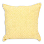 Gali Cotton Cushion With Embossed Patterns - Yellow