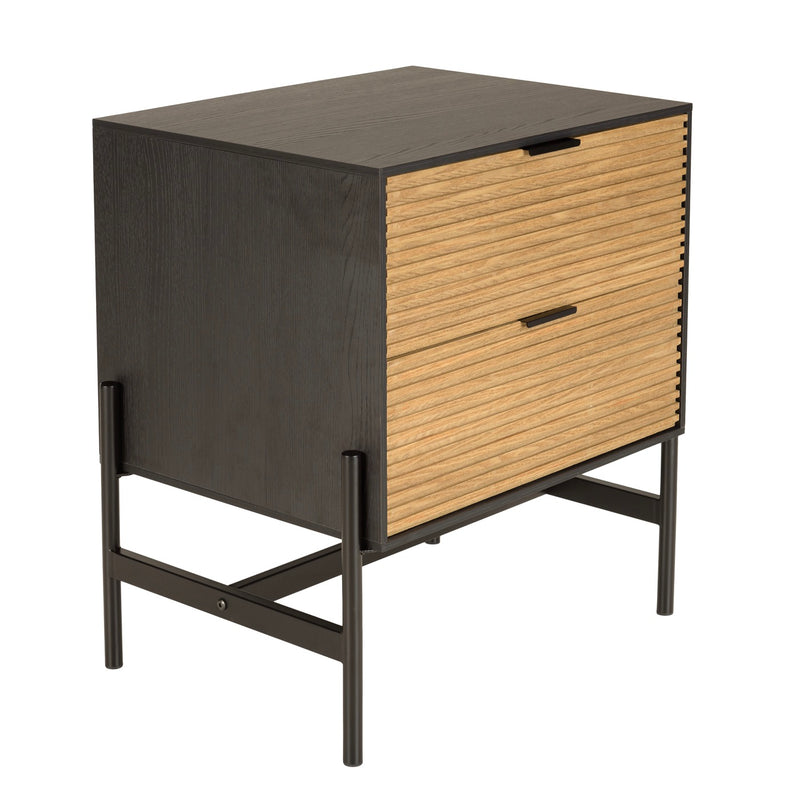 Mesita de noche - Charlie - Negro - Marrón