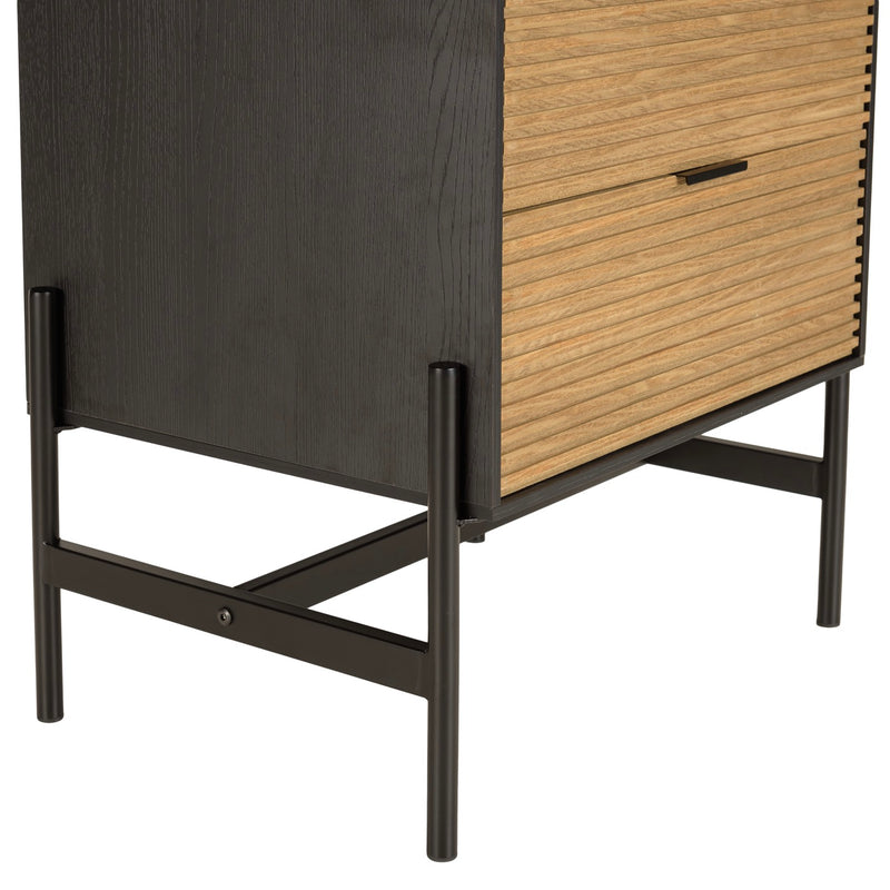 Mesita de noche - Charlie - Negro - Marrón