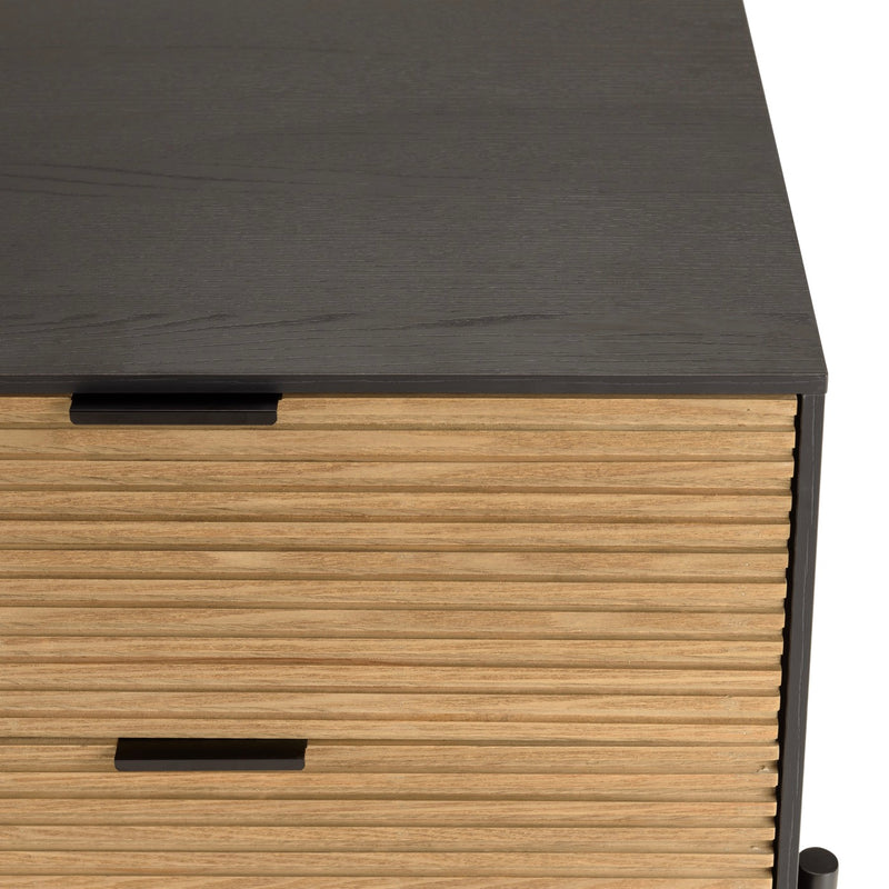 Mesita de noche - Charlie - Negro - Marrón