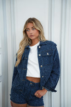 Chaqueta de Tweed Yoan - Azul
