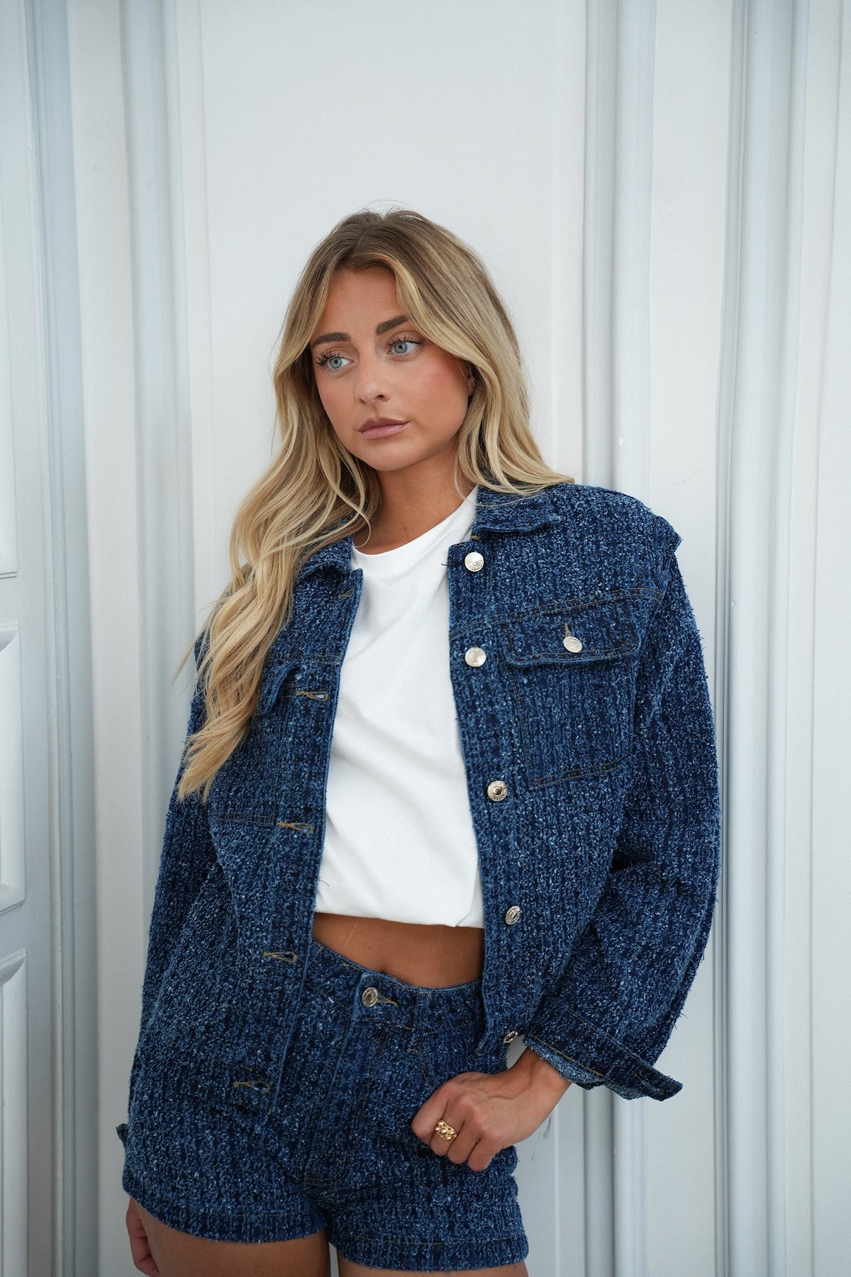 Chaqueta de Tweed Yoan - Azul