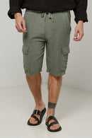 Autour Du Lin - Short - Kaki - Homme