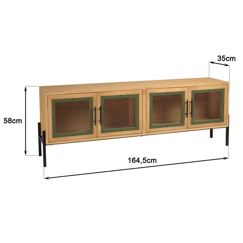 Mueble TV - Helena - Madera Clara - Verde - Negro