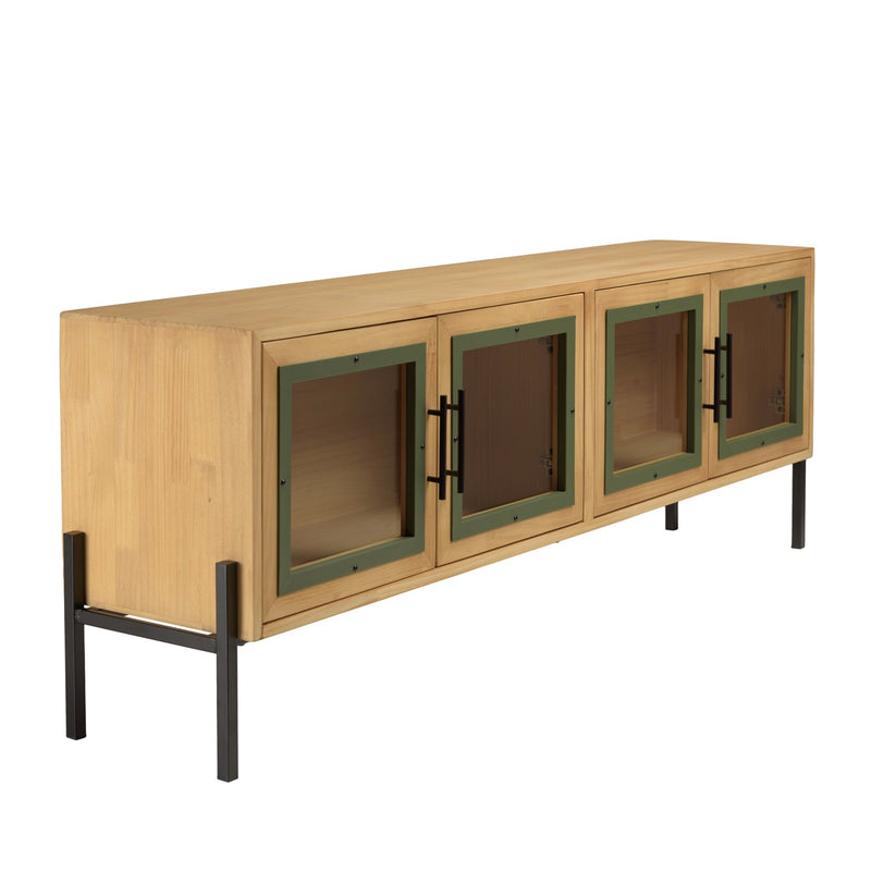 Mueble TV - Helena - Madera Clara - Verde - Negro