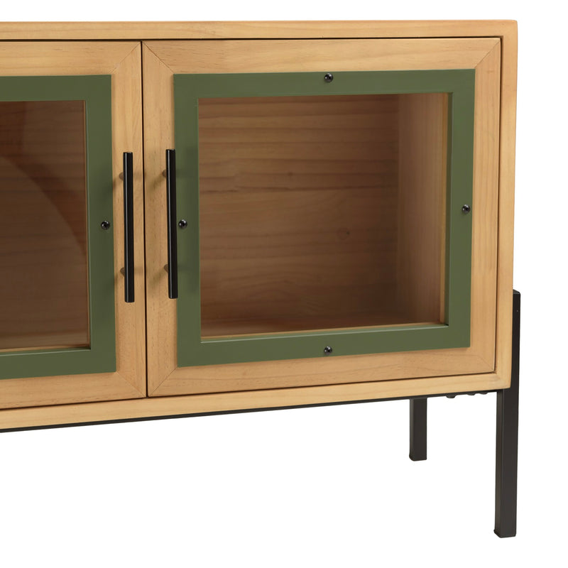 Mueble TV - Helena - Madera Clara - Verde - Negro