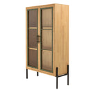 Cómoda Y Vitrina - Helena - Madera Clara - Verde - Negro