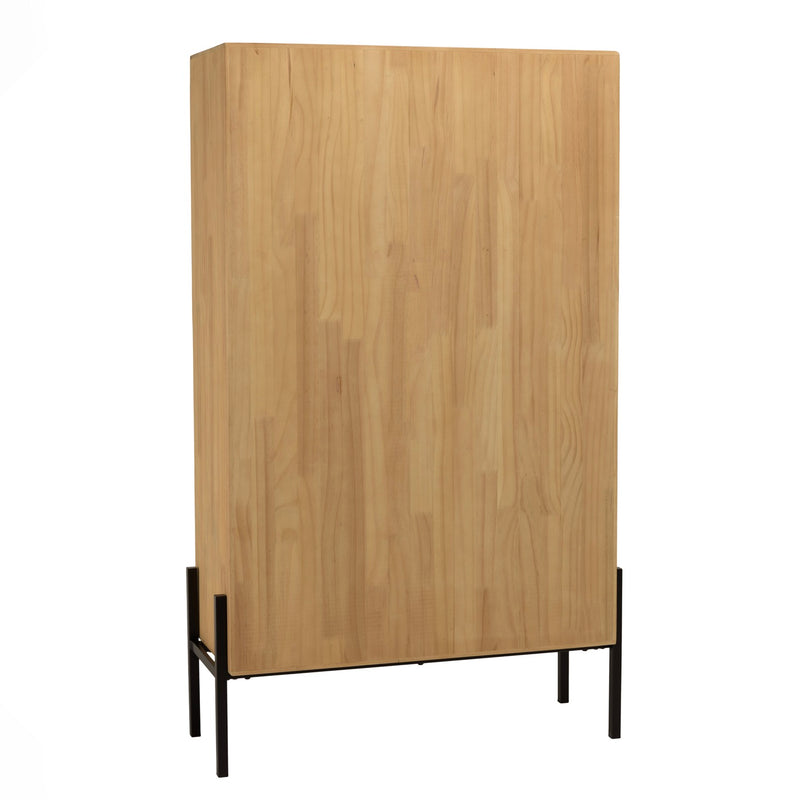 Cómoda Y Vitrina - Helena - Madera Clara - Verde - Negro