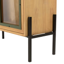 Cómoda Y Vitrina - Helena - Madera Clara - Verde - Negro