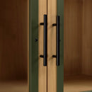 Cómoda Y Vitrina - Helena - Madera Clara - Verde - Negro